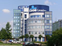 CSOB Leasing office building with blue sky background