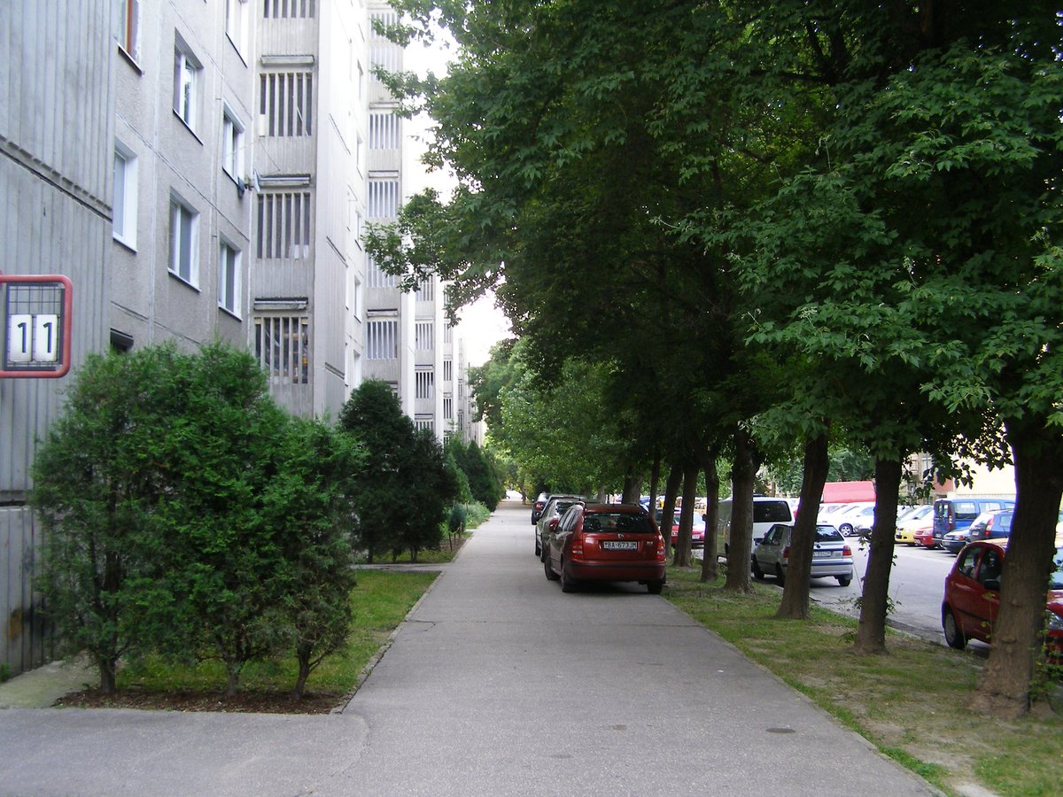 Street in Ovsište neighborhood of Petržalka, Bratislava, Slovakia named A. Gwerkovej