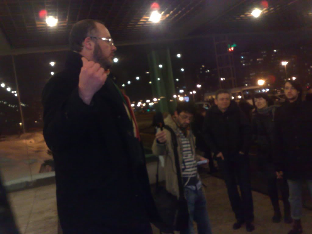 Boris Milićević at GSA protest in front of Sava Center