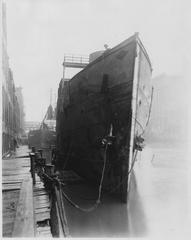 Historic photograph of the Eastland ship grounded at the port