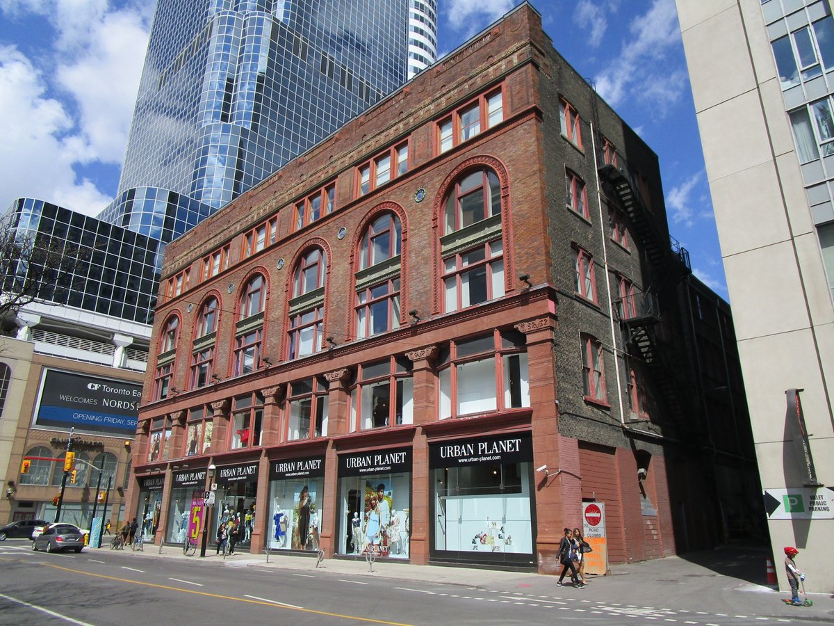 Classy old building on the northeast corner of Yonge and Shuter streets across from Eaton's Centre