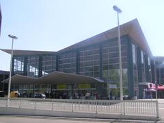 Exterior of Terminal 1 at Belgrade Airport in Serbia with clear skies