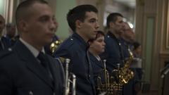 Members of the Armed Forces of Bosnia and Herzegovina Band listening to speech during NATO Headquarters Sarajevo transfer of authority ceremony on Dec 12, 2019