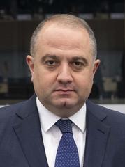 Secretary of Defense Lloyd J. Austin III and Georgia Minister of Defense Irakli Chikovani at NATO Headquarters after Ukraine Defense Contact Group meeting