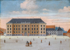 Charlottenborg Palace on Kongens Nytorv in Copenhagen with the gate to Bremerholm visible