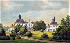 Hässelby slott castle lithograph 1881