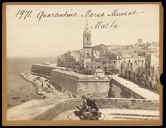 Historical photograph of the Quarantine station at Marsa Muscat, Malta by Francis Frith