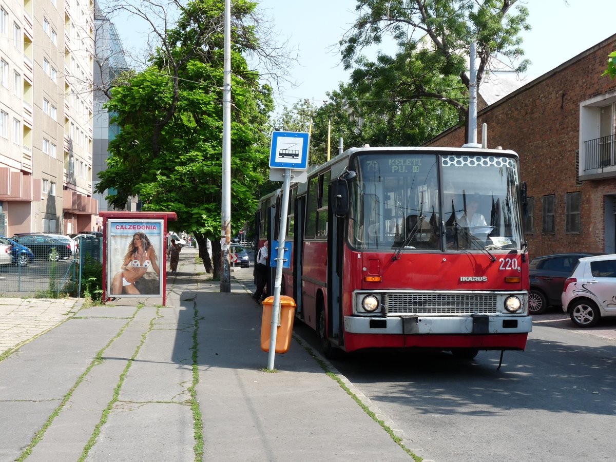 Trolleybus number 79 of Budapest waiting at Dózsa György Road final underground station