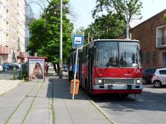 Trolleybus number 79 of Budapest waiting at Dózsa György Road final underground station