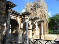 View of Hadrian's Gate in Antalya, Turkey