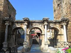 View of Hadrian's Gate in Antalya, Turkey