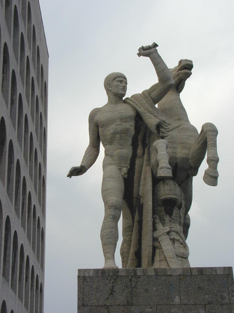 Palazzo della Civiltà del Lavoro, also known as Palazzo dei Dioscuri, located in Roma EUR
