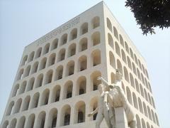 Palazzo della Civiltà Italiana in Rome under blue sky