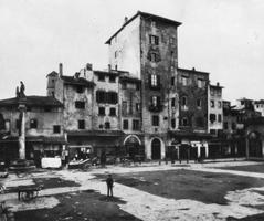 Historic Piazza della Repubblica in 1883 with Torre dei Caponsacchi