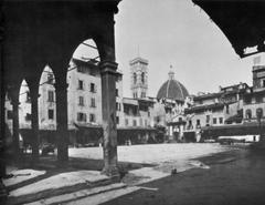 Piazza della Repubblica in Rome, 1893 historical photograph