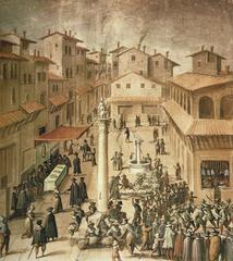 Column in Mercato Vecchio where sentences were executed