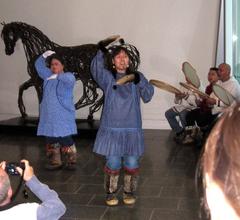 Alaska Native dancers performing traditional dance