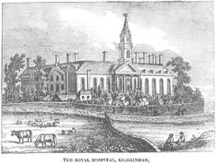The Royal Hospital Kilmainhaim historical illustration from 1836 Dublin Penny Journal