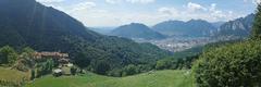 Panoramic view of the Costa locality at the foreground left from Madonna del Resegone, Lecco