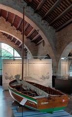 Museu Marítim de Barcelona facade in 2024 with historic ship models and modern glass entrance