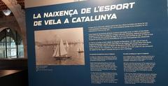 Large sail on display at the Maritime Museum Expo in Barcelona 2024