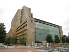 Modern entrance of Teikyo University Hospital building