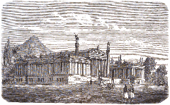 Illustration of the Academy in Athens under construction from the April 15, 1860 issue of Illustreret Tidende