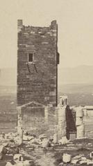 Frankish Tower on the Acropolis of Athens before 1874 demolition