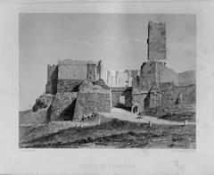 Entrance to the Acropolis before 1853 with ancient ruins and surrounding landscape