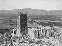Old Frankish Tower in Acropolis Athens Greece