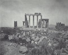 View of the Acropolis of Athens with the Erechtheum and the Frankish Tower before its demolition