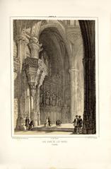 San Juan de los Reyes monastery in Toledo from historic 1853 illustration