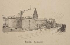 Vintage illustration of Nantes cityscape from Les Grandes Villes de France by Fernand Bertaux