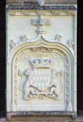 Coat of arms and motto of the Dukes of Brittany on the northern wall of their castle in Nantes