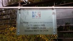 Inauguration plaque of La Plaine Africaine in Parc de la Tête d'Or, Lyon