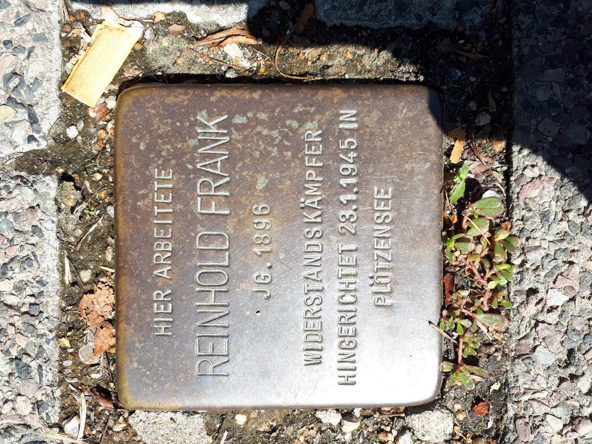 Stolperstein dedicated to Reinhold Frank in Karlsruhe, Germany