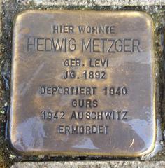 Stolperstein Dedicated To Hedwig Metzger