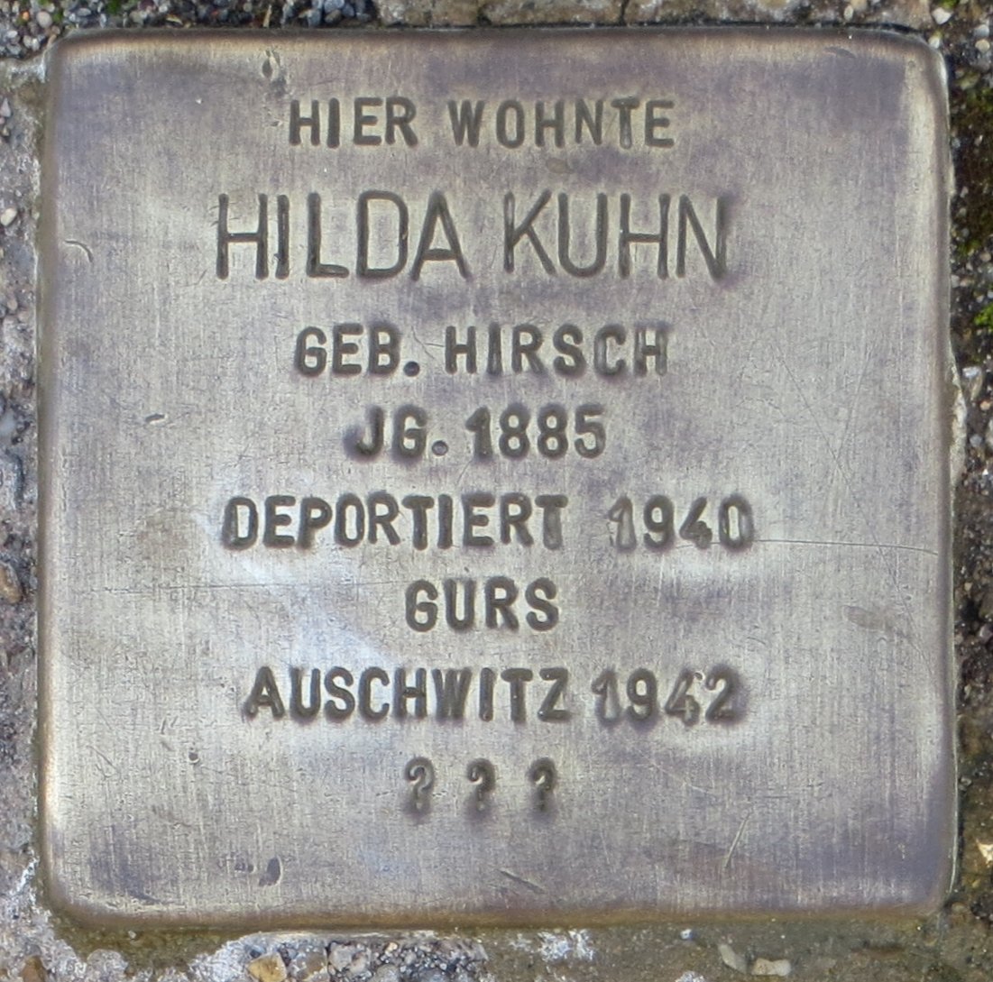 Stolperstein memorial stone dedicated to Hilda Kuhn in Karlsruhe, Germany