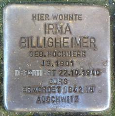 Stolperstein Dedicato A Irma Billigheimer