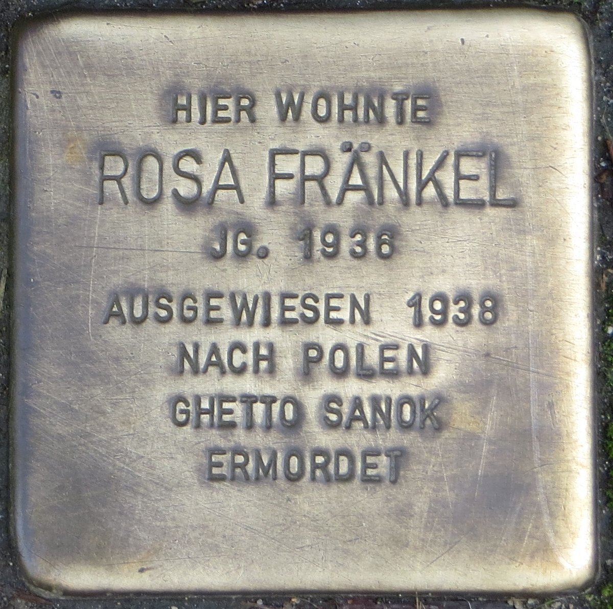 Stolperstein memorial stone for Rosa Fränkel in Karlsruhe, Germany