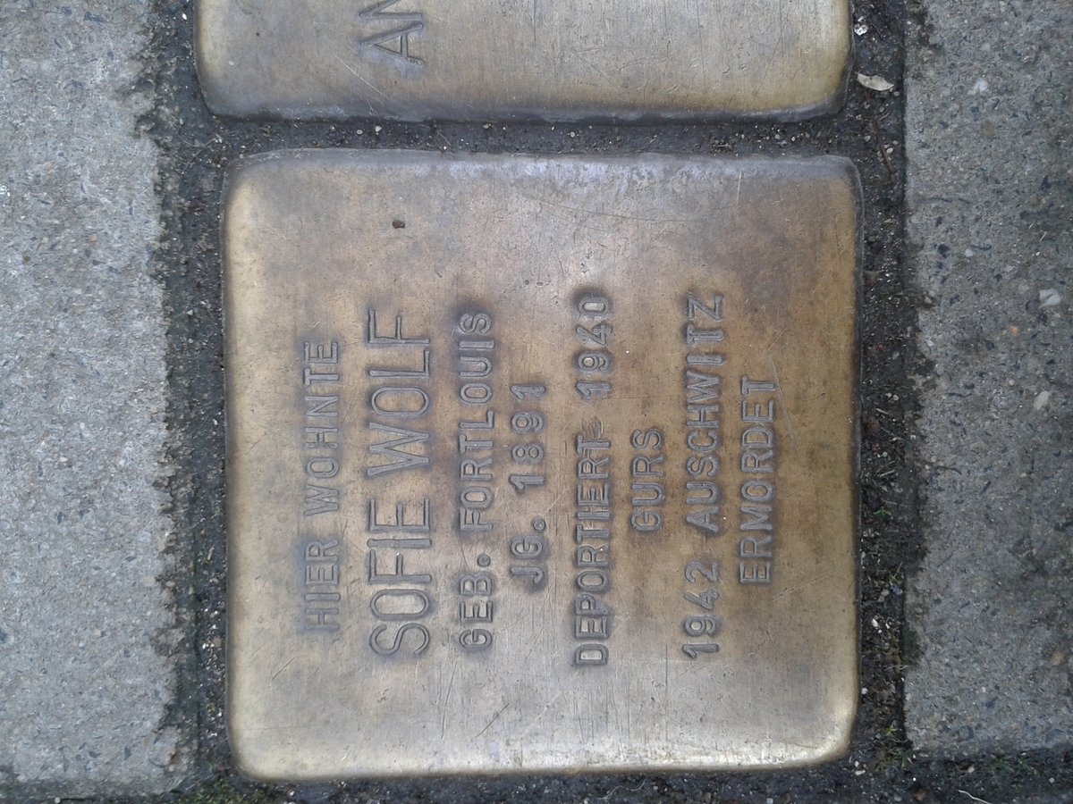 Stolperstein dedicated to Sofie Wolf in Karlsruhe, Germany