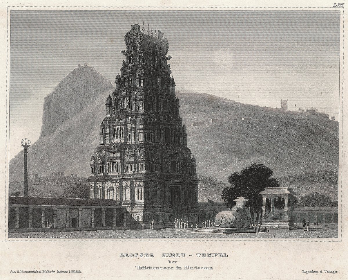 Large temple at Tritschencore in India