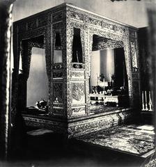 Canopy bed of the King at Chakraphat Phiman Hall in Grand Palace Bangkok