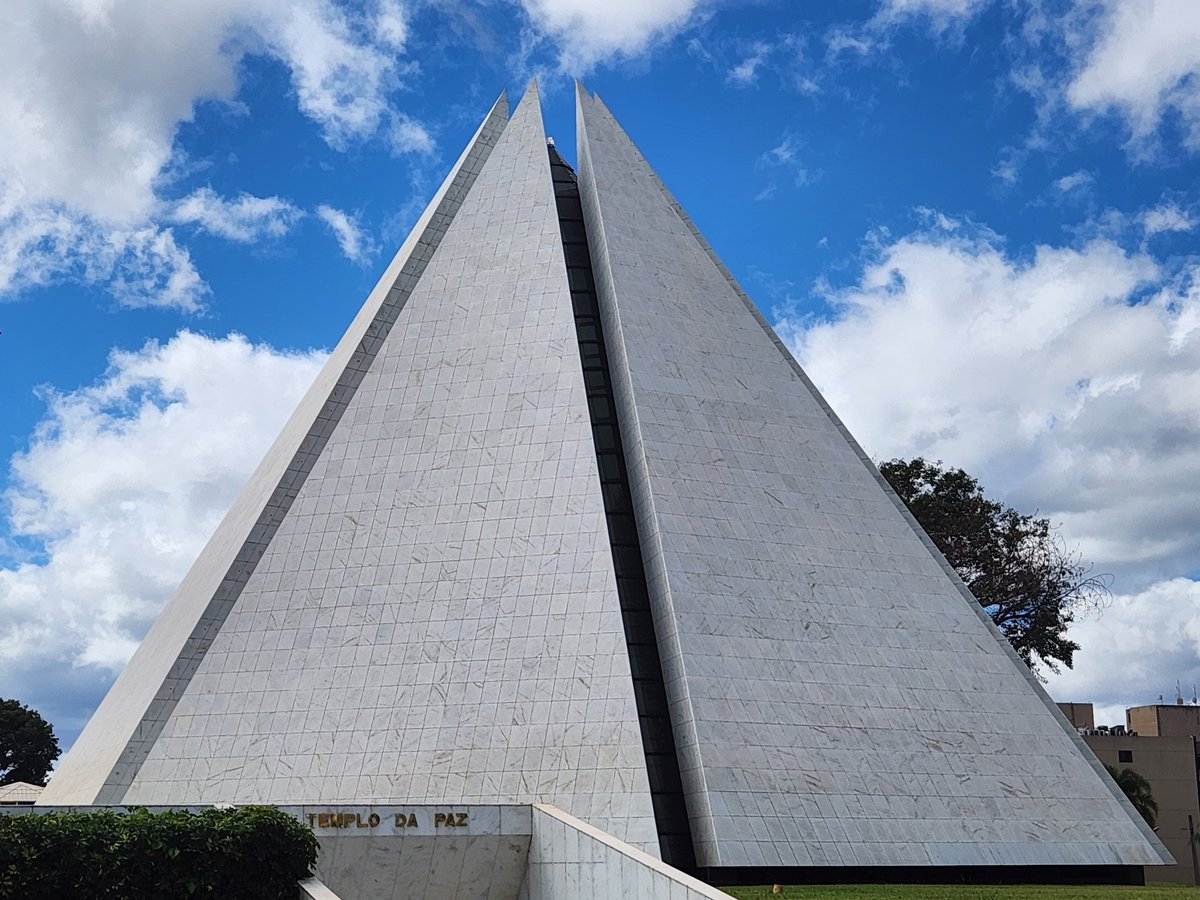 Templo Da Boa Vontade in Brasília Brazil exterior view under blue sky