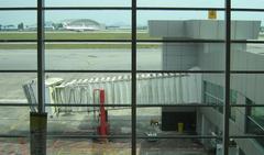 Jet bridge at Kuching Airport connecting terminal to aircraft