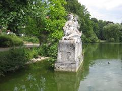 Stone cast sculpture of water and meadow nymph