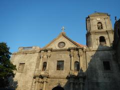 Interior of San Agustin Church in Intramuros Manila showing ornate altar and Baroque architecture