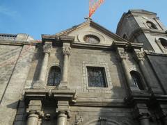 Intramuros Manila historic streets and landmarks including San Agustin Church, Manila Cathedral, Plaza de Roma, and King Charles IV monument