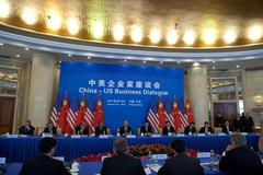 Vice President Joe Biden and Chinese Vice President Xi Jinping holding roundtable with US and Chinese business leaders in Beijing hotel