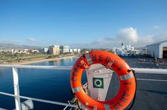 Hospital ship USNS Mercy departing Port of Los Angeles during COVID-19 response